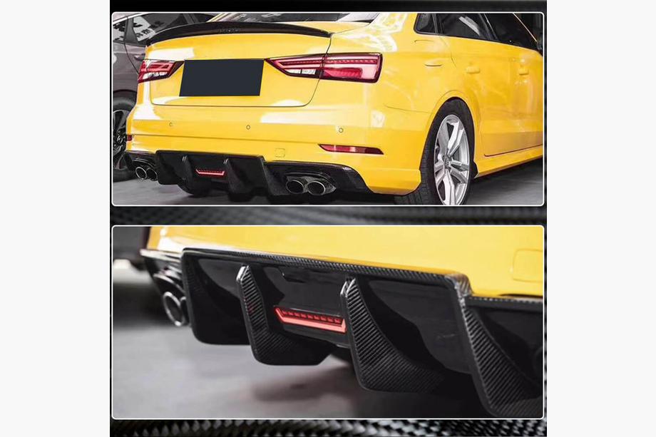 Audi A3 2012-2020 Heckdiffusor V3 für S-Line Sedan 2017-2020 (Carbon) Foto 3