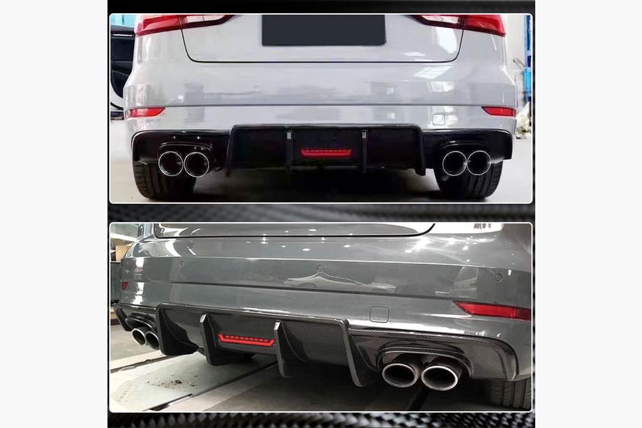 Audi A3 2012-2020 Heckdiffusor V3 für S-Line Sedan 2017-2020 (Carbon) Foto 4