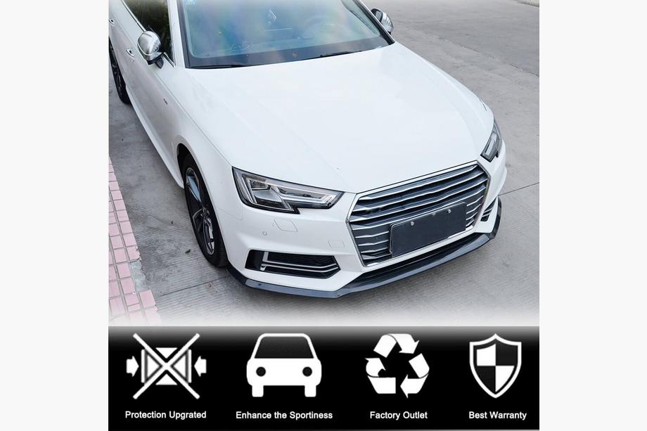 Audi A4 B9 2015-2024 Frontstoßstangen-Lippe Lip V4 (für S-Line Sedan 2015-2019, Carbon) Foto 2