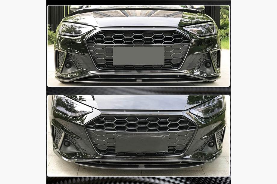 Audi A4 B9 2015-2024 Frontstoßstangen-Lippe Lip V2 (für S-Line Sedan 2019-2024, Carbon) Foto 4