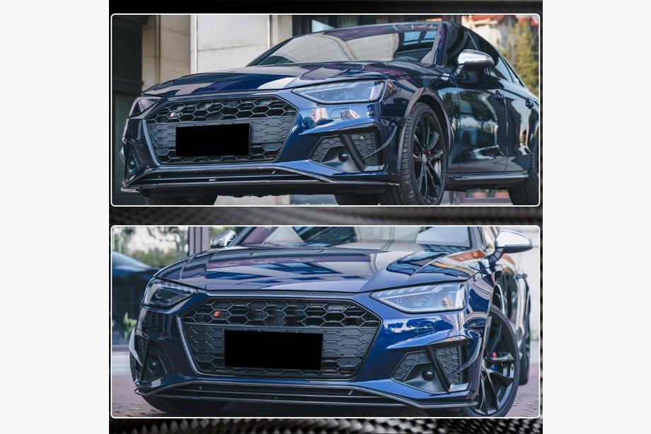 Audi A4 B9 2015-2024 Frontstoßstangen-Lippe Lip V2 (für S-Line Sedan 2019-2024, Carbon) Foto 5