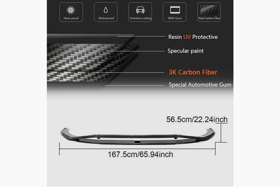 Audi A4 B9 2015-2024 Frontstoßstangen-Lippe Lip V2 (für S-Line Sedan 2019-2024, Carbon) Foto 6