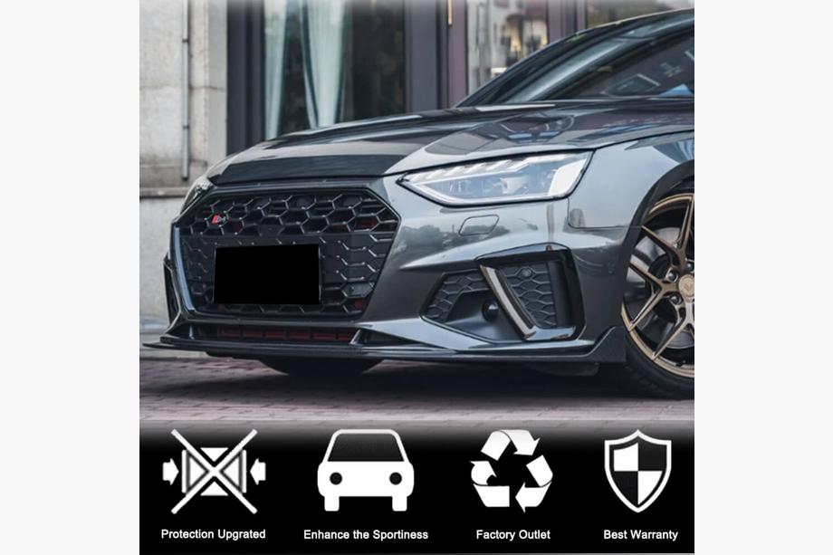 Audi A4 B9 2015-2024 Frontstoßstangen-Lippe Lip V1 (für S-Line Sedan 2019-2024, Carbon) Foto 3