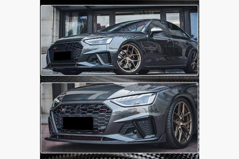 Audi A4 B9 2015-2024 Frontstoßstangen-Lippe Lip V1 (für S-Line Sedan 2019-2024, Carbon) Foto 5