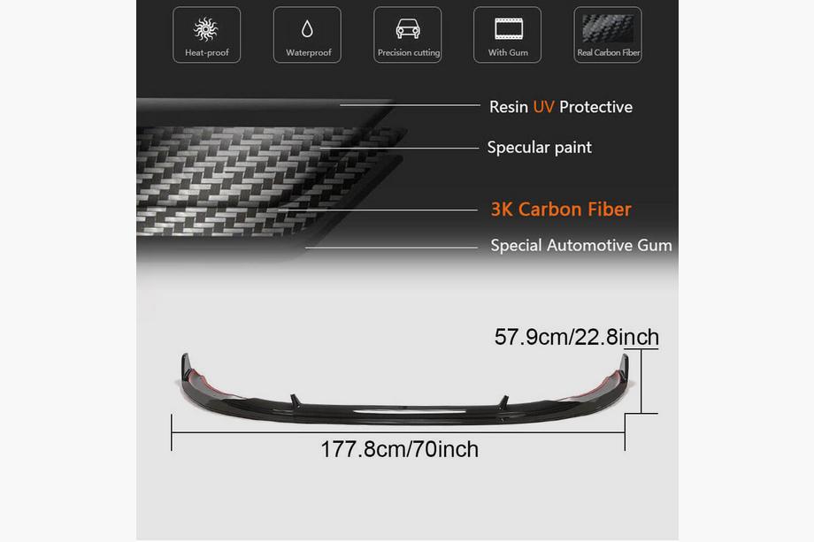 Audi A4 B9 2015-2024 Frontstoßstangen-Lippe Lip V1 (für S-Line Sedan 2019-2024, Carbon) Foto 6