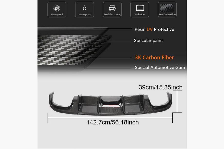 Audi A4 B8 2007-2015 Heckdiffusor V2 (für S4 2009-2012, Carbon) Foto 8