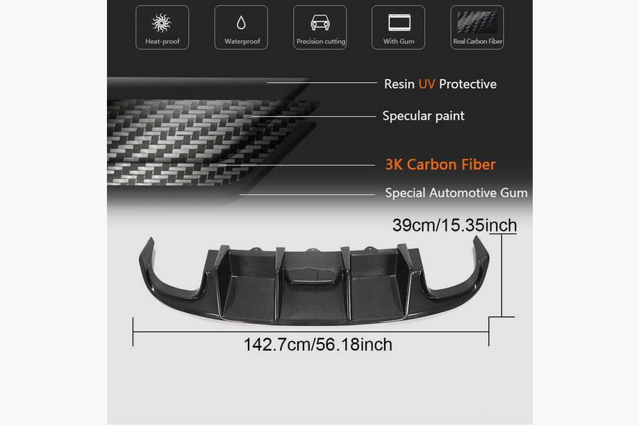 Audi A4 B8 2007-2015 Heckdiffusor V1 (für S4 2009-2012, Carbon) Foto 3