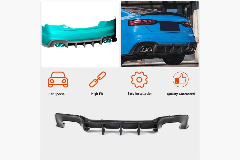 Audi A5 2016-2025 Heckdiffusor V1 (für S-Line 2021-2025, Carbon) Foto 2