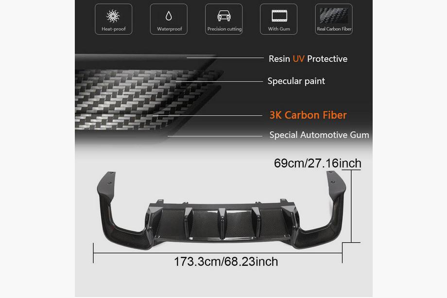 Audi A5 2016-2025 Heckdiffusor V1 (für S-Line 2021-2025, Carbon) Foto 6