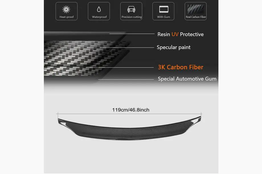 Audi A5 2007-2015 Heckklappenspoiler (Carbon) V2 Foto 7