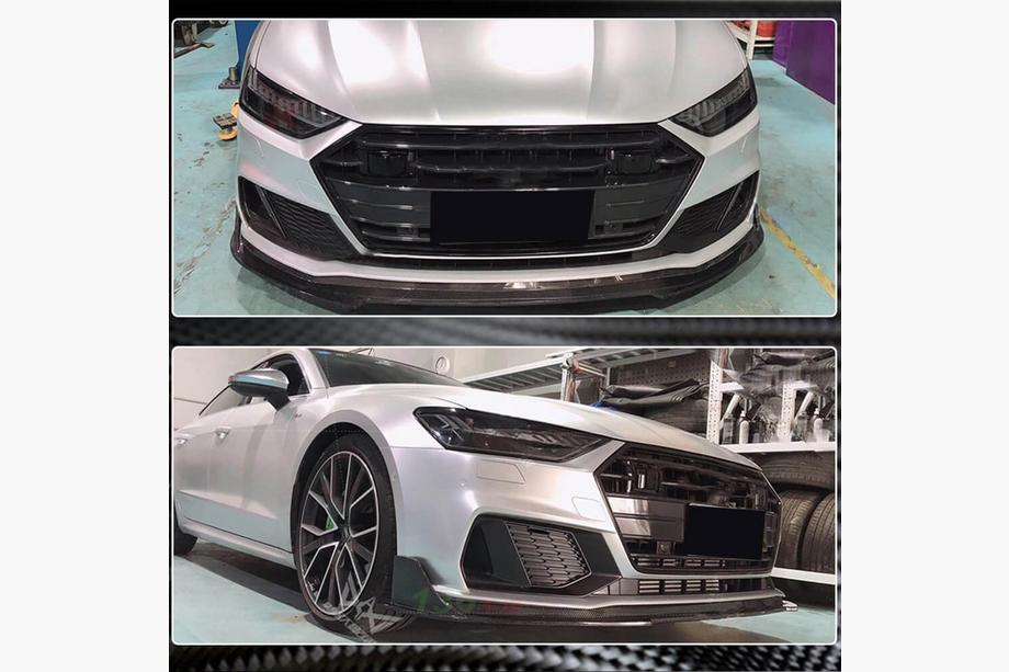 Audi A7 2018- Frontstoßstange Lippe Aufsatz (für S-Line 2018-2022, Carbon) Foto 3