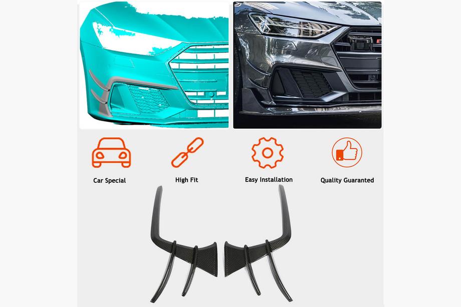 Audi A7 2018- Frontstoßstangen Abdeckungen (für S-Line 2018-2022, Carbon) Foto 2