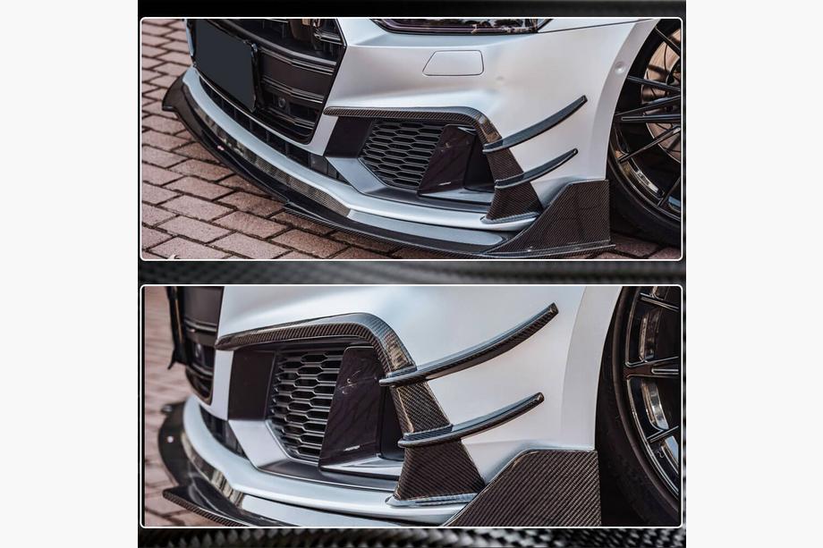 Audi A7 2018- Frontstoßstangen Abdeckungen (für S-Line 2018-2022, Carbon) Foto 5