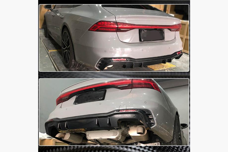 Audi A7 2018- Heckdiffusor Stoßstange (für S-Line 2018-2022, Carbon) Foto 4
