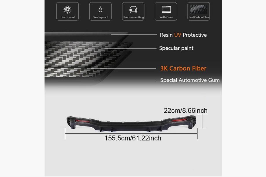 Audi A7 2018- Heckdiffusor Stoßstange (für S-Line 2018-2022, Carbon) Foto 6