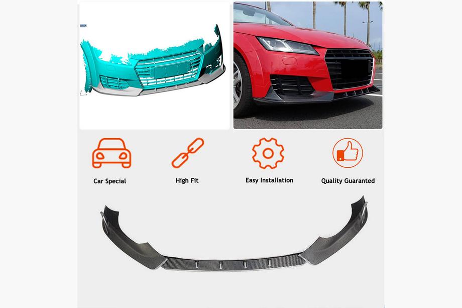 Audi TT 2014-2023 Frontstoßstange Lippe V2 Aufsatz (für Base, 2014-2019, Carbon) Foto 2