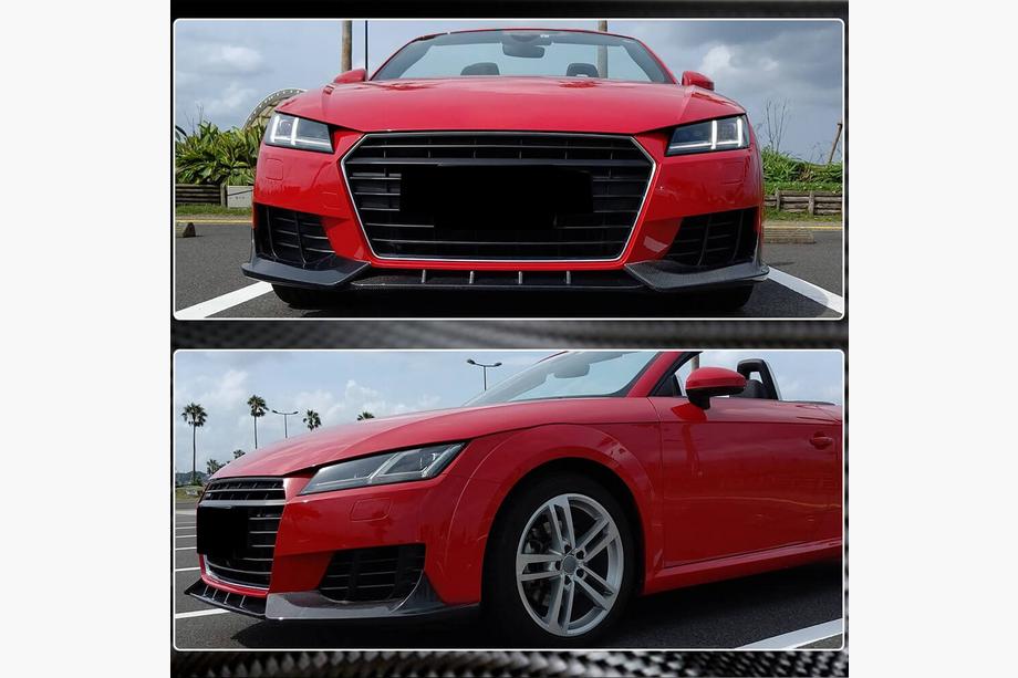 Audi TT 2014-2023 Frontstoßstange Lippe V2 Aufsatz (für Base, 2014-2019, Carbon) Foto 4