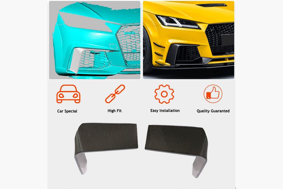 Audi TT 2014-2023 Abdeckungen für Nebelscheinwerfer (für RS, 2016-2019, Carbon) Foto 2