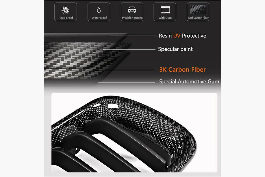 BMW 3 Series F30/F31 2012-2019 Nieren 1 Bar (Carbon) Foto 3