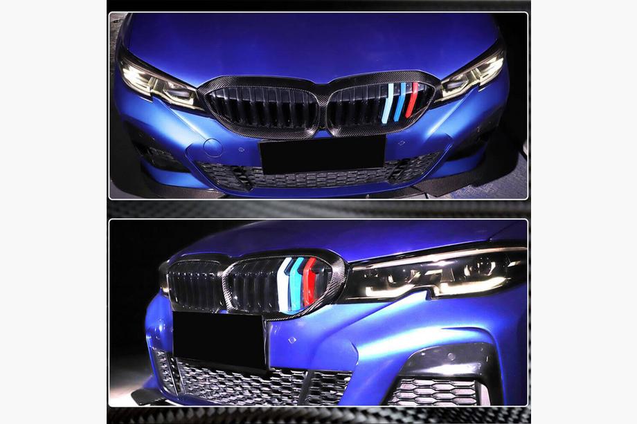 BMW 3 Series G20/G21 2018- Kühlergrill Blende (2018-2022, Carbon) Foto 4