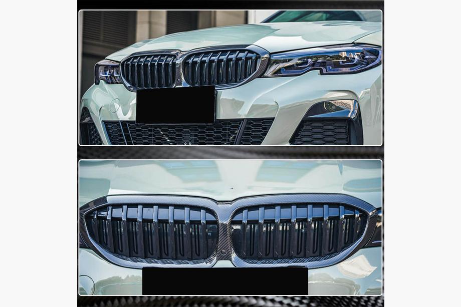 BMW 3 Series G20/G21 2018- Kühlergrill Blende (2018-2022, Carbon) Foto 5