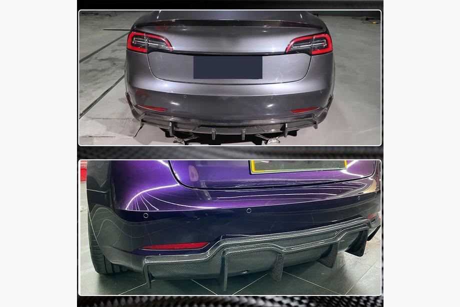 Tesla Model 3 2017- Heckdiffusor Carbon V3 (2016-2022) Foto 5