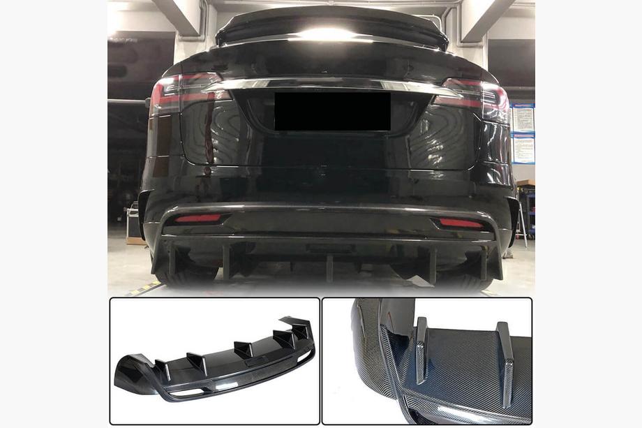 Tesla Model X 2015- Heckdiffusor Stoßstange (2015-2021, Carbon) Image
