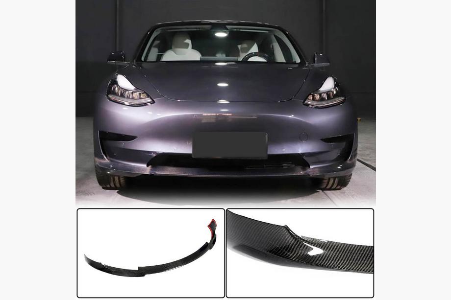 Tesla Model 3 2017- Frontlippe Stoßstange Lip V6 (2017-2023, Carbon) Foto 2