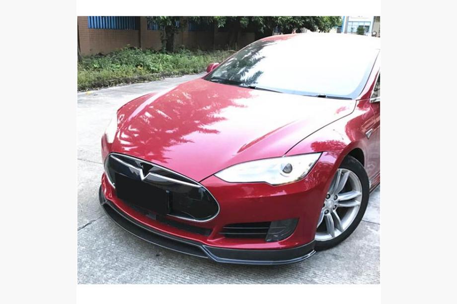 Tesla Model S 2012– Frontlippe Lip V2 für Frontstoßstange (2012-2016, Carbon) Foto 2