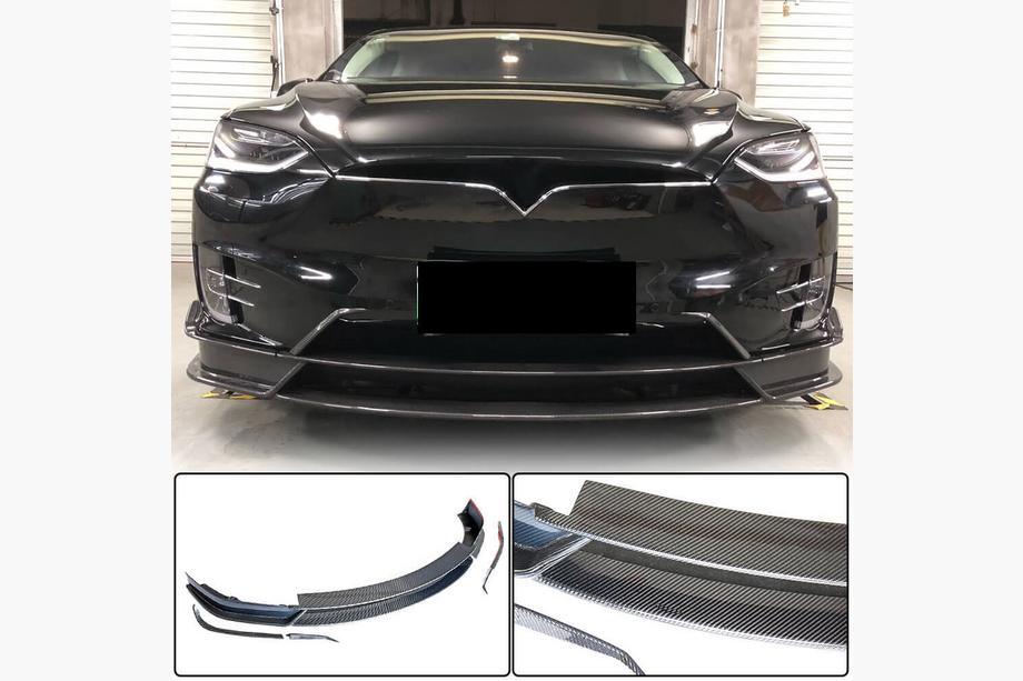 Tesla Model X 2015- Frontstoßstange Lippe Carbon V2 (2016-2020) Foto 1