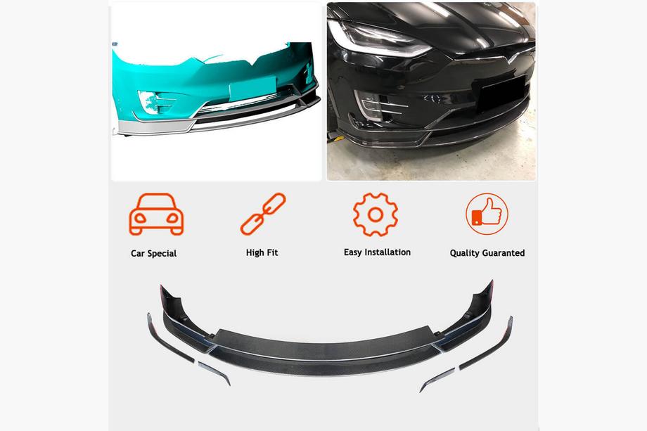 Tesla Model X 2015- Frontstoßstange Lippe Carbon V2 (2016-2020) Foto 2