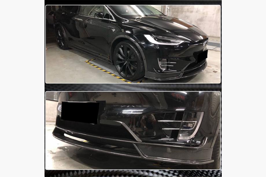 Tesla Model X 2015- Frontstoßstange Lippe Carbon V2 (2016-2020) Foto 4
