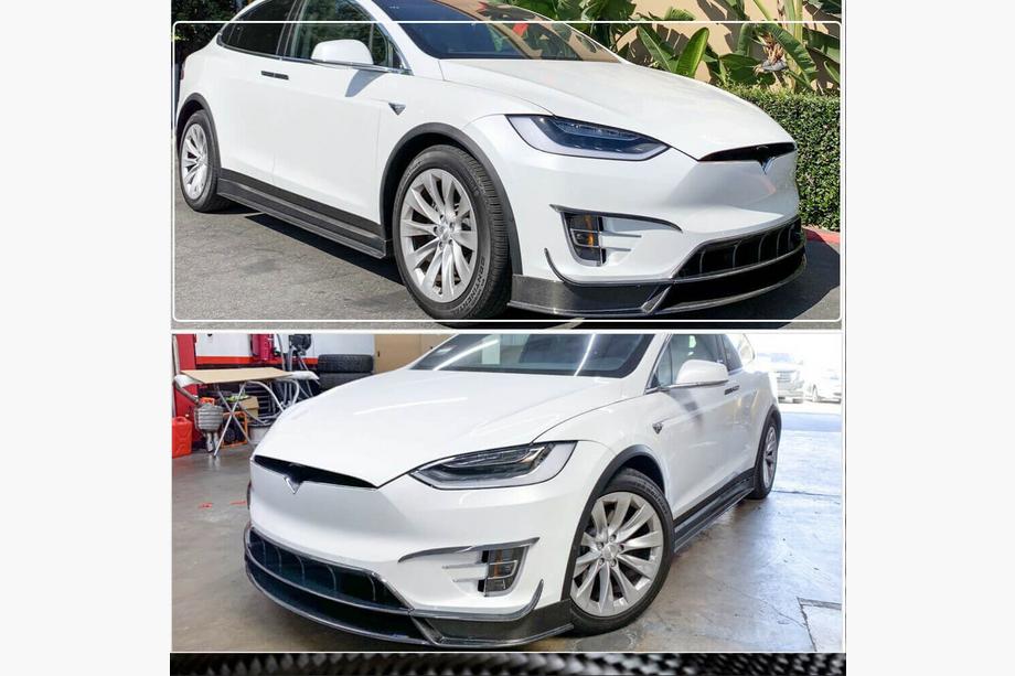 Tesla Model X 2015- Frontstoßstange Lippe Carbon V2 (2016-2020) Foto 5