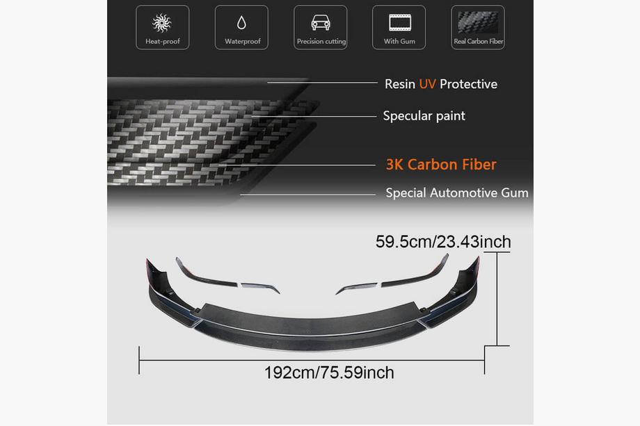 Tesla Model X 2015- Frontstoßstange Lippe Carbon V2 (2016-2020) Foto 6
