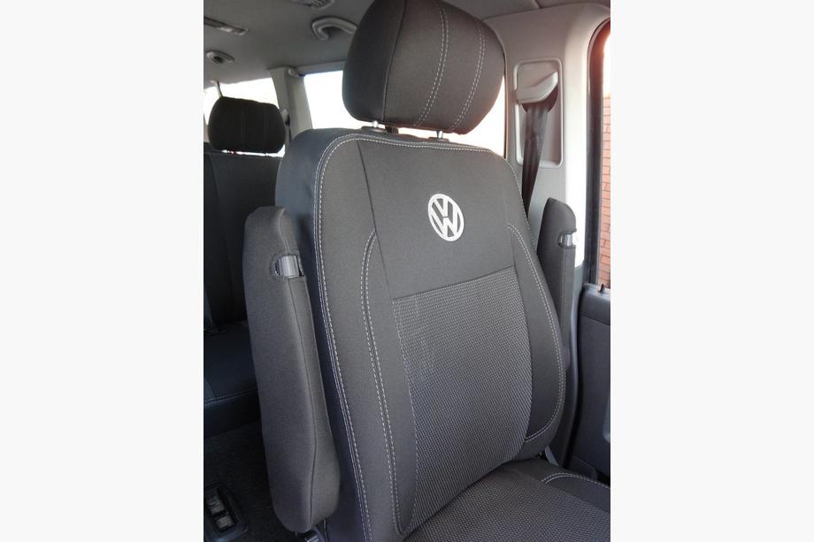 Volkswagen T5 Transporter 2003-2010 Autositzbezüge (Kunstleder↗Stoff, Premium) Vordersitze (2↗1) Foto 9