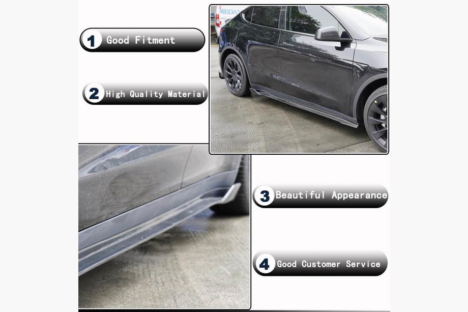 Tesla Model Y 2020- Schwellerabdeckungen V1 (2020-2025, Carbon) Foto 3