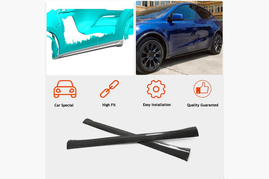 Tesla Model Y 2020- Schwellerleisten Carbon V2 (2019+) Foto 2