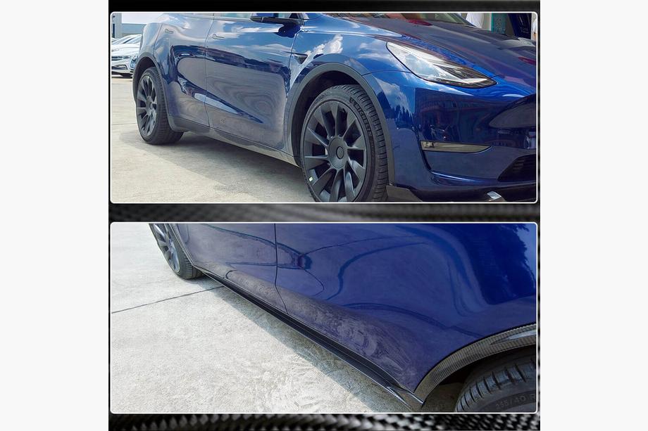 Tesla Model Y 2020- Schwellerleisten Carbon V2 (2019+) Foto 4