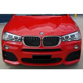Nieren M-Look (Schwarz Glanz mit Chromrahmen) BMW X4 F26 2014-2018 Foto 1