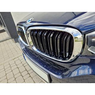 Nieren M-Look (Schwarz Glanz mit Chromrahmen) BMW X6 F16 2014-2019 Foto 4