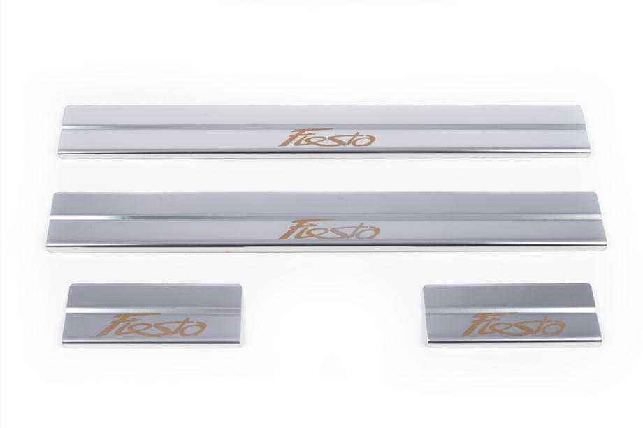 Ford Fiesta 2008-2017 Einstiegsleisten Edelstahl Carmos V1 4 Stück Foto 2