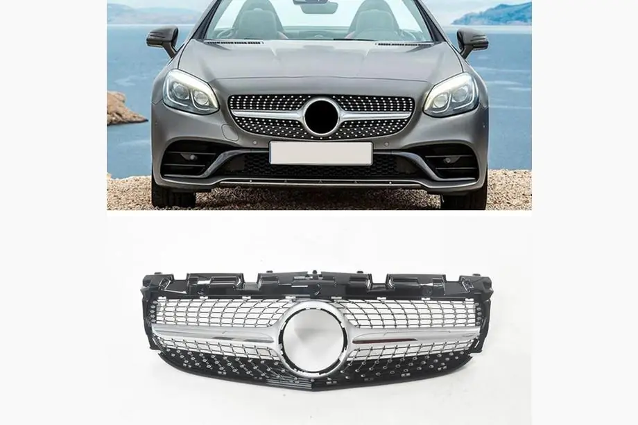 Mercedes SLC R172 2016-2020 Frontgrill Diamond Silber Foto 3