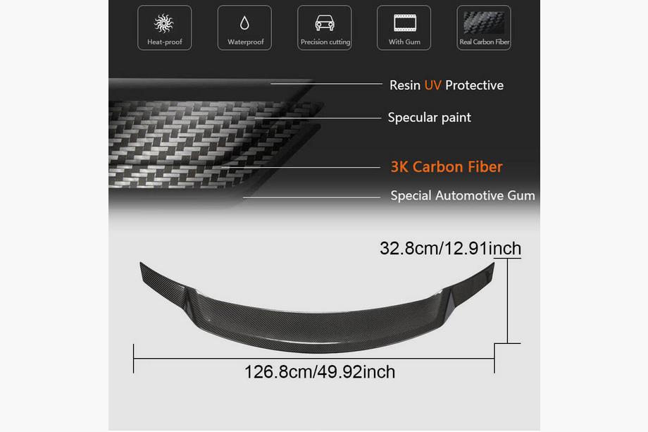 Mercedes C-class W205 2014-2021 Spoiler V1 Coupe 2015-2019 Carbon Foto 6