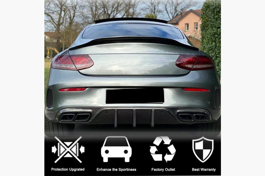 Mercedes C-class W205 2014-2021 Spoiler V4 (für Coupe 2015-2019, Carbon) Foto 2