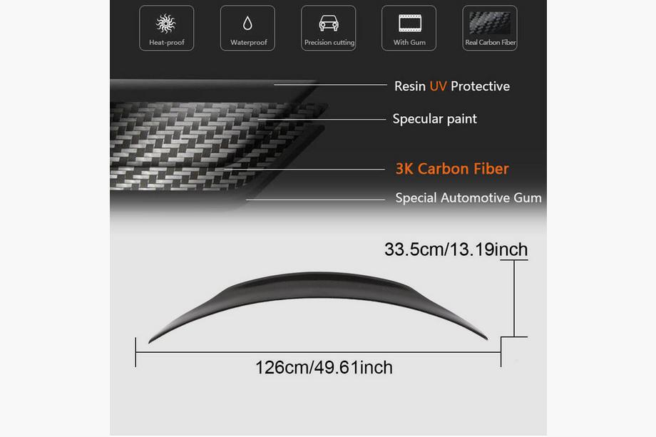 Mercedes C-class W205 2014-2021 Spoiler V4 (für Coupe 2015-2019, Carbon) Foto 5