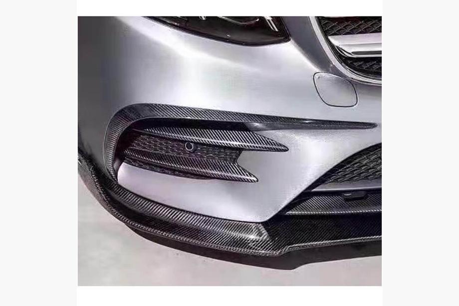 Mercedes E-class W213 2016-2023 Frontstoßstangenaufsätze V2 (für E43 AMG 2016-2019, Carbon) Foto 2