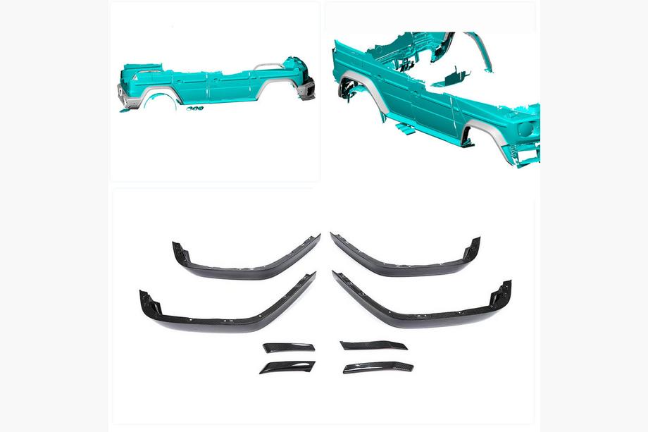 Mercedes G class W463 2018-2024 Kotflügelverbreiterungen (für Bodykit Carbon Set, Carbon) Foto 2