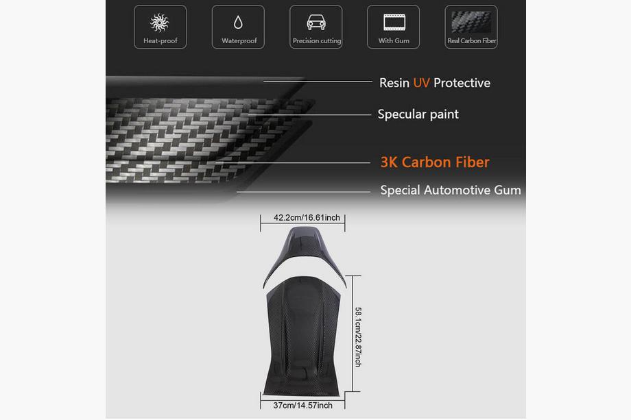 Mercedes GLA X156 2014-2019 Sitzauflagen aus Dry Carbon Foto 7