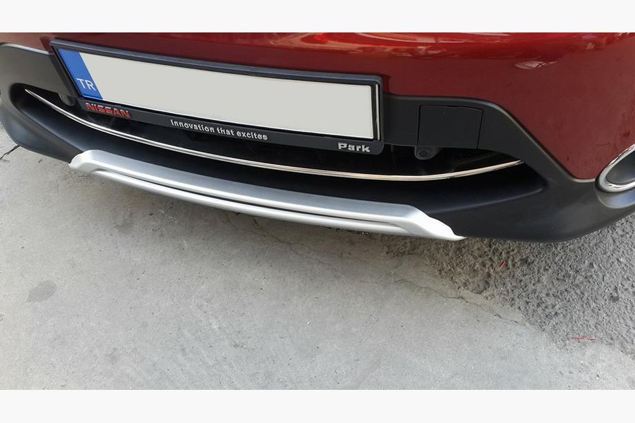 Nissan Qashqai 2014-2021 Edelstahl Abdeckung für vordere Stoßstange (2014-2017) Foto 4