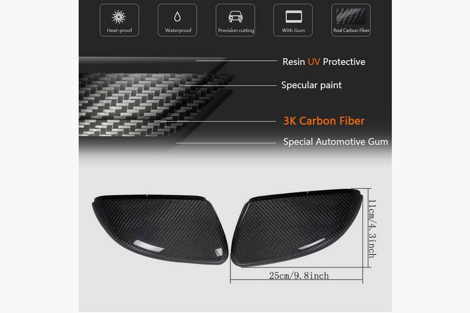 Volkswagen Golf 6 2008-2014 Spiegelkappen V1 (für HB 2010-2013, Carbon) Foto 6